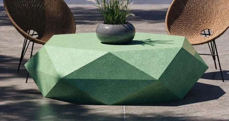 Casa Padrino Luxus Beton Couchtisch Grün 143 cm - Wohnzimmer & Garten Möbel