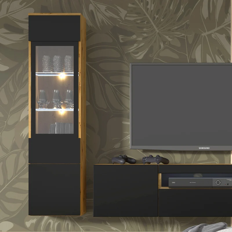 Vitrine 2 portes Aurus Bois et Noir