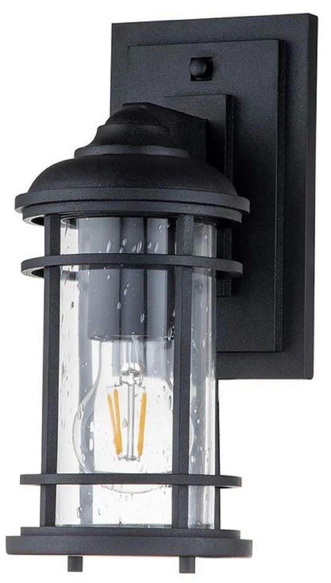 Casa Padrino Luxus Außenwandleuchte Schwarz H. 29,2 cm - Luxus Außenbeleuchtung