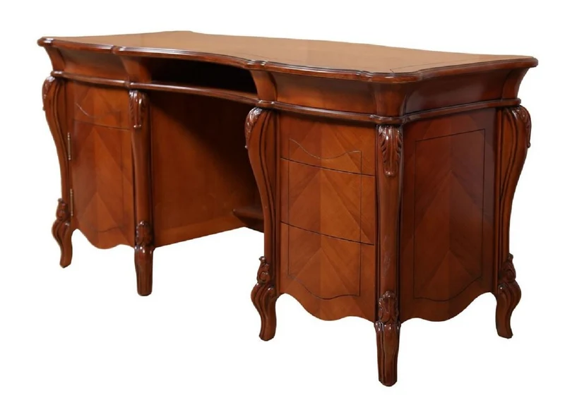 Casa Padrino Luxus Barock Schreibtisch Braun 166 cm - Barockstil Büro Möbel