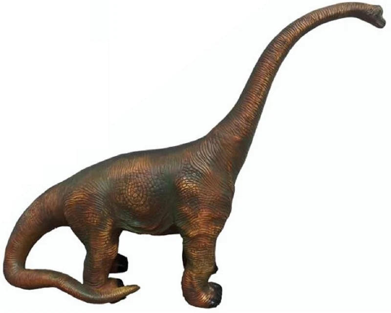 Casa Padrino XXL Deko Skulptur Dinosaurier Brachiosaurus Braun H. 116 cm - Garten Figur