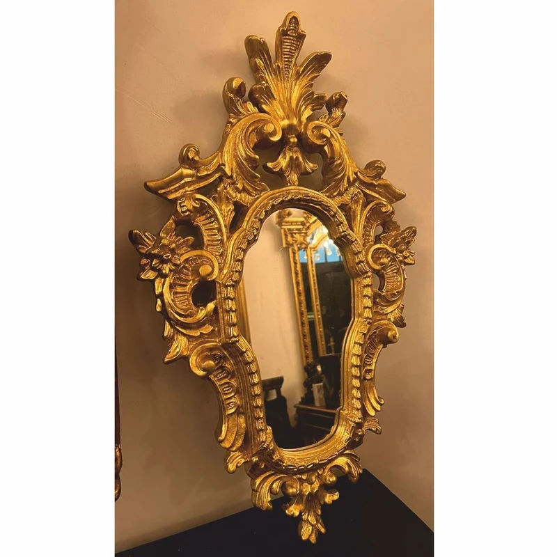 Casa Padrino Barock Spiegel Gold H. 64 cm - Barockstil Wandspiegel