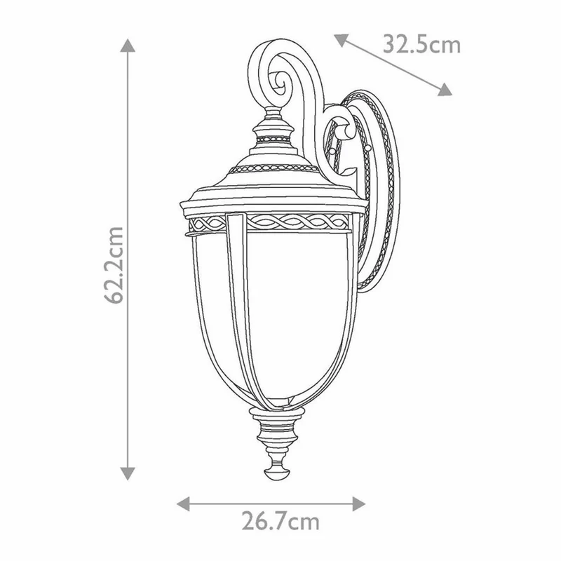 Casa Padrino Barock Außenwandleuchte Antik Bronze H. 62,2 cm - Außenbeleuchtung