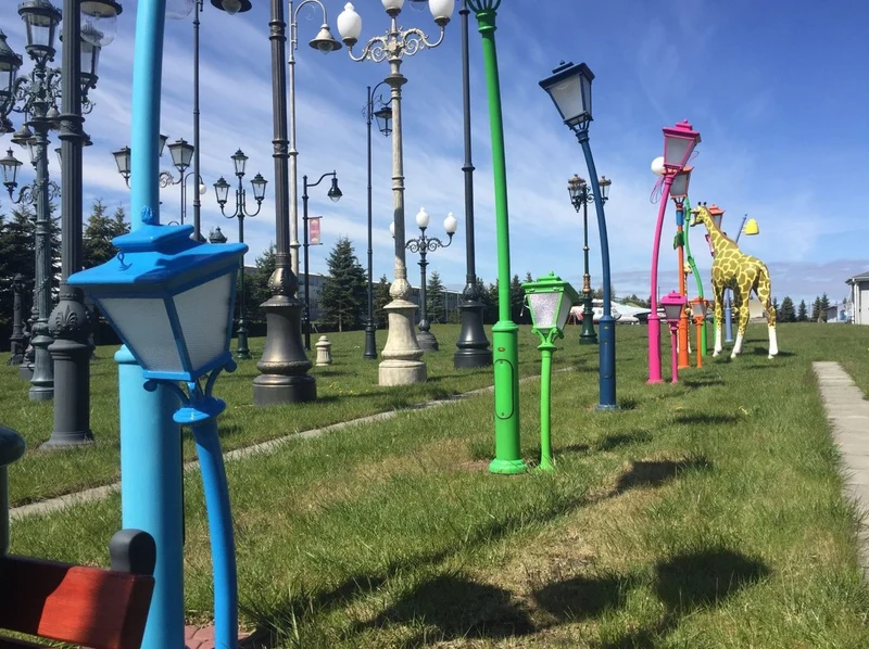 Casa Padrino Jugendstil Gartenlaterne Blau H. 130 cm - Nostalgische Außenbeleuchtung