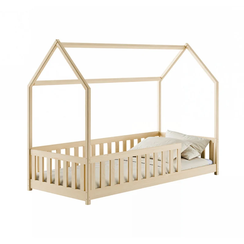 Lit cabane 90x200 sommier inclus Maya Bois