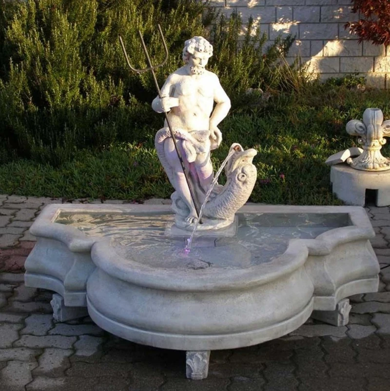 Casa Padrino Barock Springbrunnen Grau 138 x 88 x H. 107 cm - Made in Italy