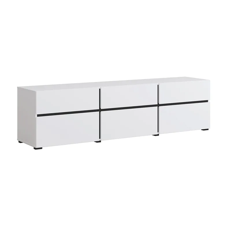 Meuble TV 3 portes 180 cm Lilia Blanc