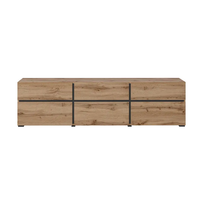 Meuble TV 3 portes 180 cm Lilia Bois