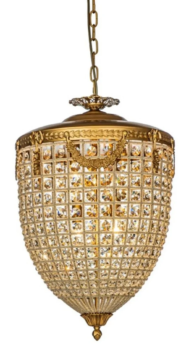 Casa Padrino Barock Kristall Kronleuchter Gold Ø 38 x H. 65 cm - Barock Leuchten