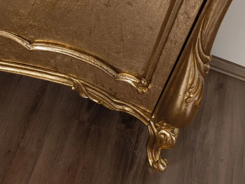 Casa Padrino Luxus Barock Sideboard mit Spiegel Gold - Esszimmer Möbel im Barockstil