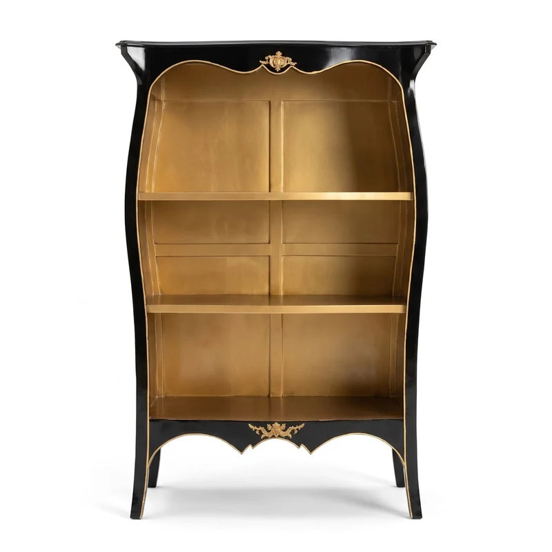 Casa Padrino Barock Regalschrank Schwarz / Gold - Barock Möbel
