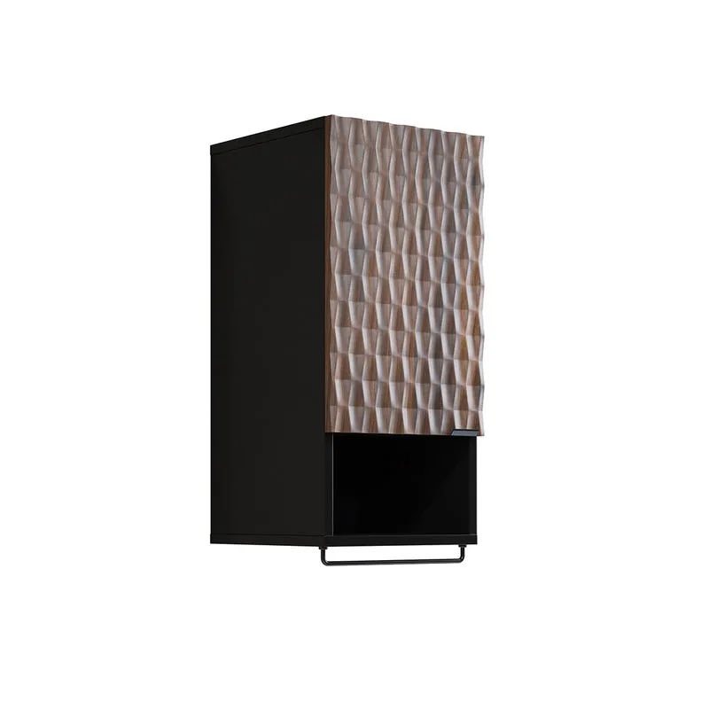 Armoire murale 1 porte Nevia Bois et Noir
