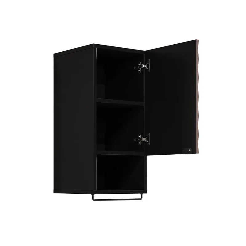 Armoire murale 1 porte Nevia Bois et Noir