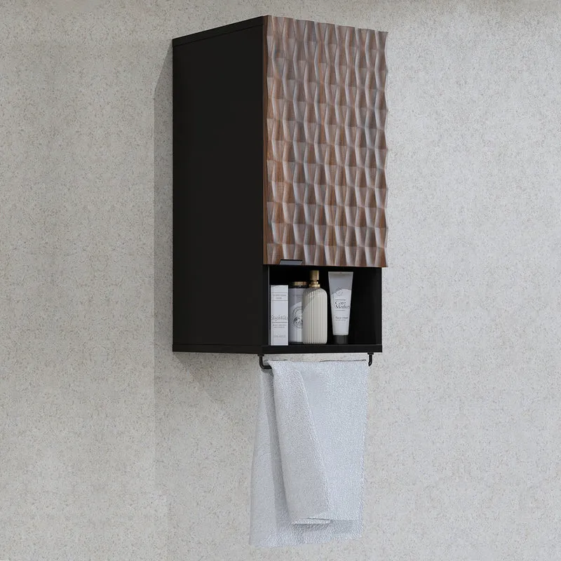 Armoire murale 1 porte Nevia Bois et Noir