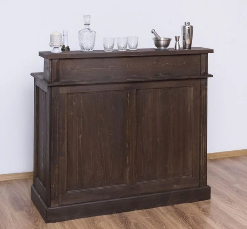 Casa Padrino Landhausstil Bar Theke Dunkelbraun 120 cm - Bar Möbel