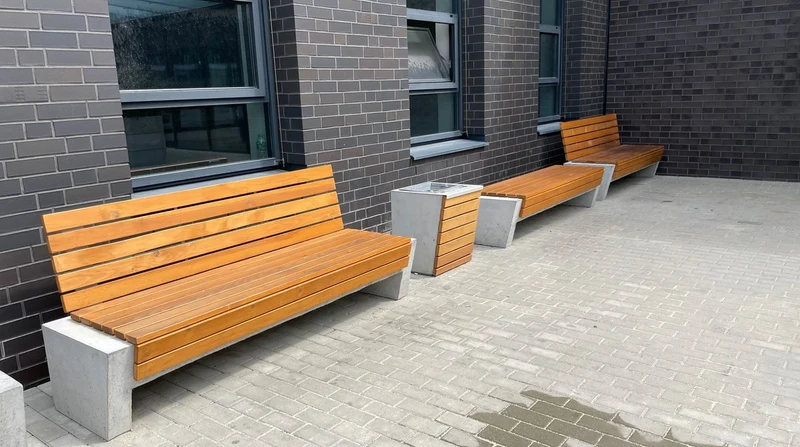 Casa Padrino Park Abfallbehälter Naturfarben / Grau / Silber H. 60 cm - Stadt Abfalleimer - Beton Mülleimer
