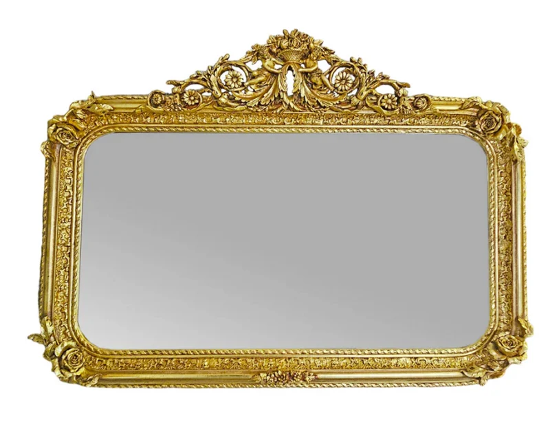 Casa Padrino Barock Spiegel Antik Gold 160 x H. 85 cm - Wandspiegel Möbel