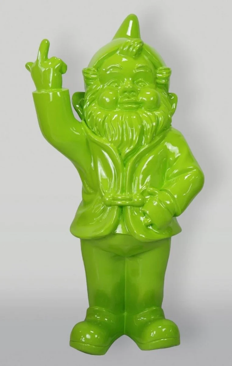 Casa Padrino XXL Deko Skulptur Gartenzwerg Grün H. 170 cm - Große Garten Figur