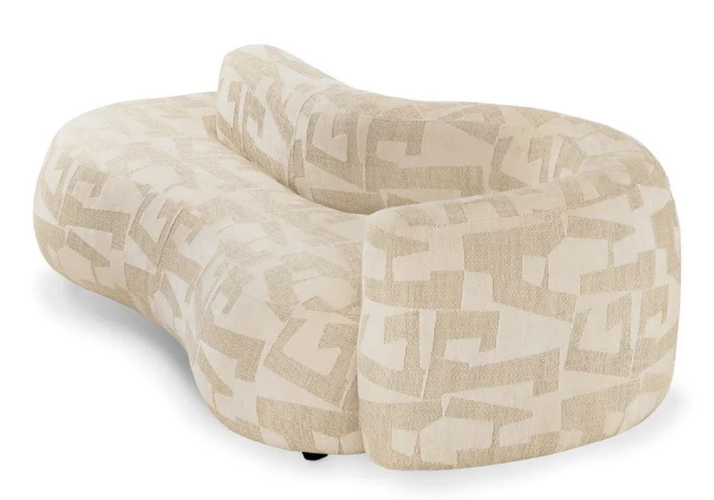 Casa Padrino Luxus Sofa Sandfarben / Schwarz 223 cm - Wohnzimmer & Hotel Interior