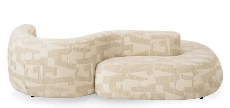 Casa Padrino Luxus Sofa Sandfarben / Schwarz 223 cm - Wohnzimmer & Hotel Interior