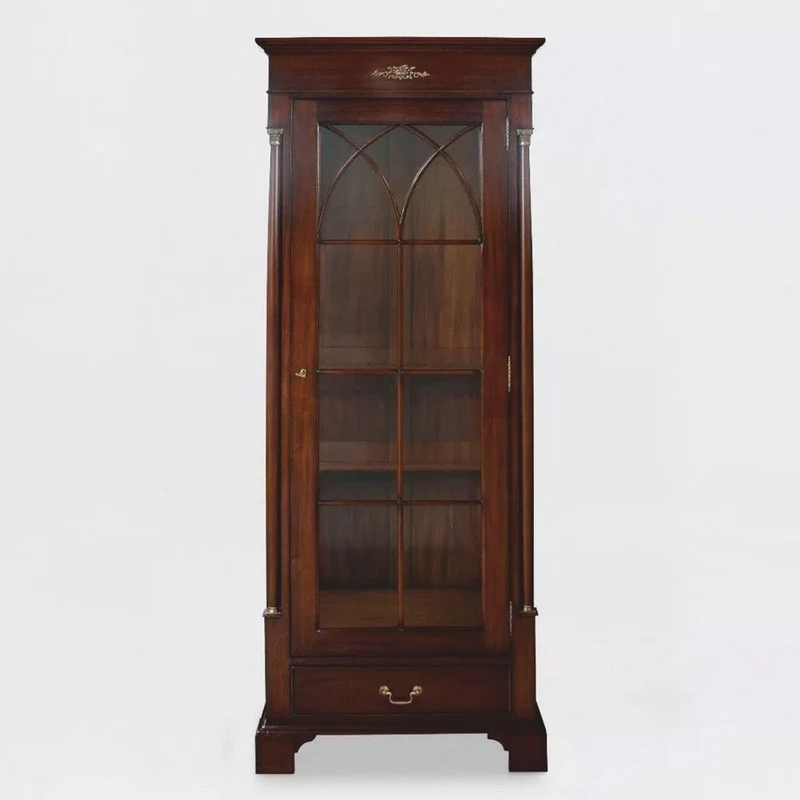 Casa Padrino Luxus Barock Vitrine Dunkelbraun H. 189 cm - Barock Möbel