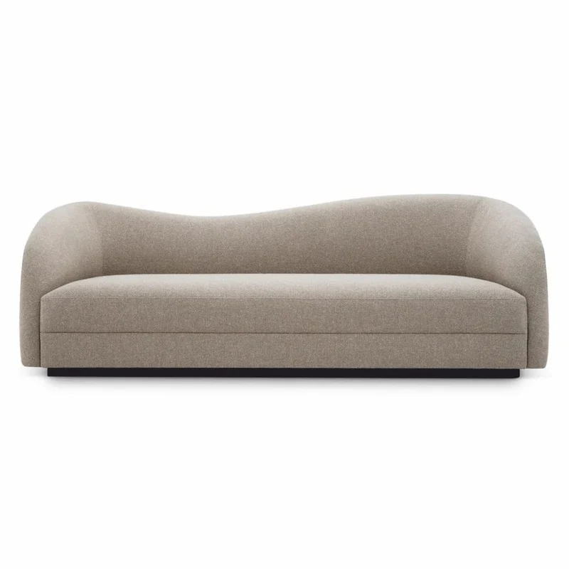 Casa Padrino Luxus Sofa Greige / Schwarz 230 cm - Wohnzimmer & Hotel Möbel