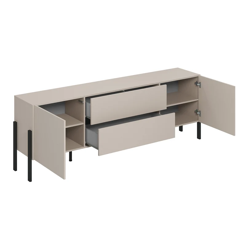 Meuble TV 2 portes 2 tiroirs 200 cm Bérénice Cachemire