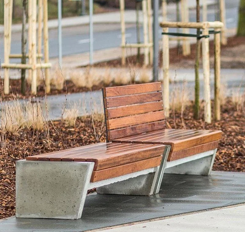 Casa Padrino Parkbank - Stadtbank Braun / Grau 200 cm - Outdoor & Park Möbel