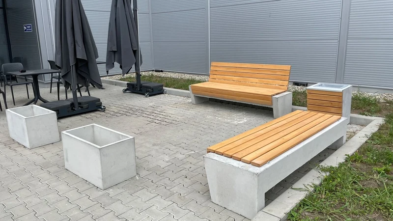 Casa Padrino Parkbank - Stadtbank mit Rückenlehne Naturfarben / Grau 200 cm