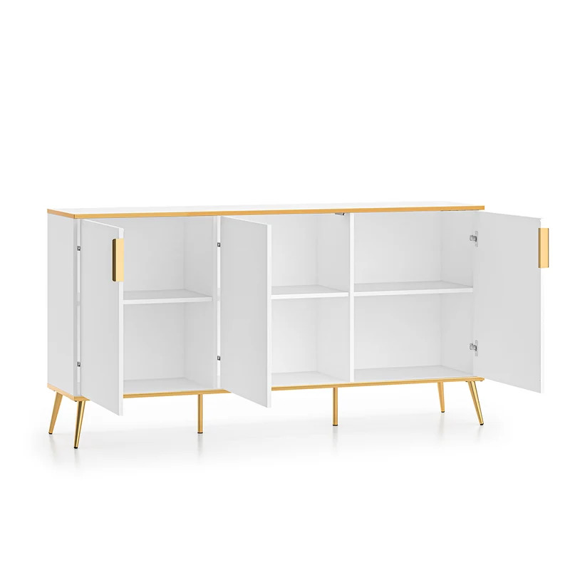 Buffet 3 portes Zora Blanc et Doré
