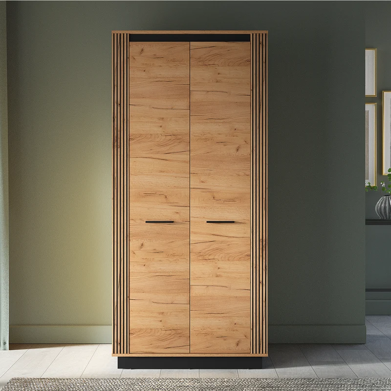 Armoire 2 portes Solal Bois et Noir