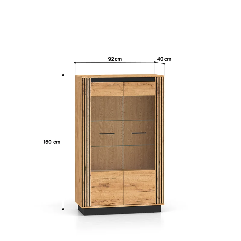 Vaisselier 2 portes Solal Bois et Noir