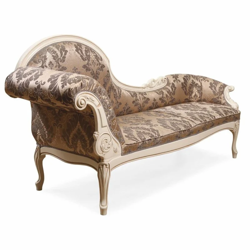Casa Padrino Luxus Barock Chaiselongue Braun / Creme - Barock Möbel