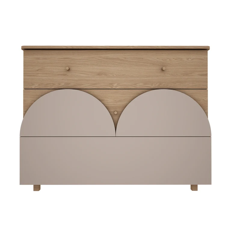 Commode 3 tiroirs et armoire 2 portes 2 tiroirs Wood Luck Bloom - Cachemire et Bois