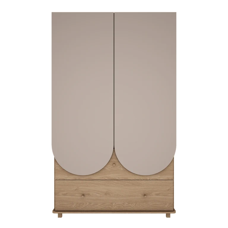 Commode 3 tiroirs et armoire 2 portes 2 tiroirs Wood Luck Bloom - Cachemire et Bois