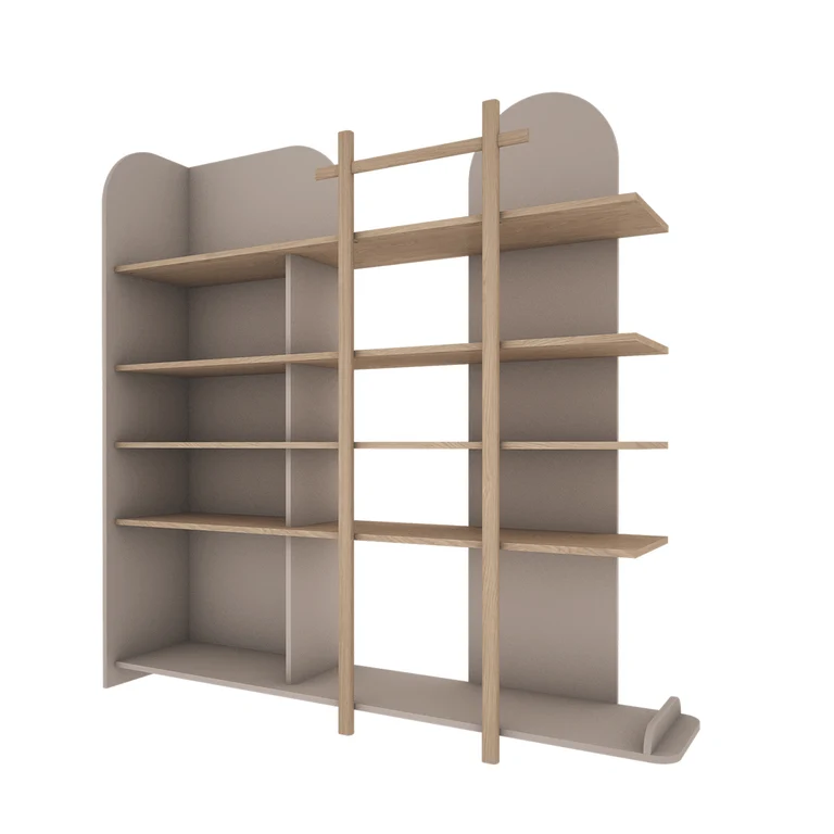 Bibliothèque 162 cm Wood Luck Bloom - Cachemire et Bois