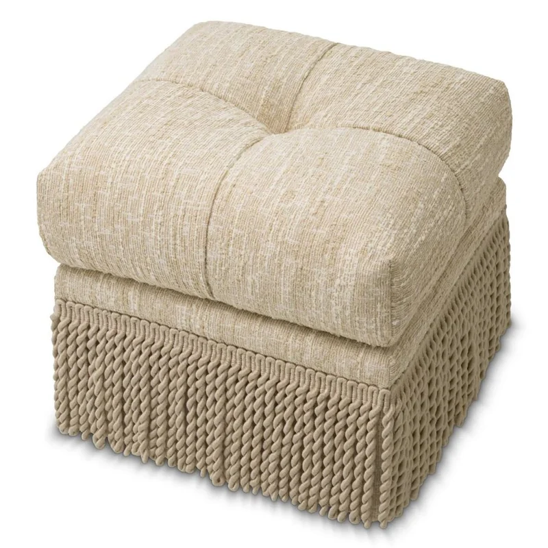 Casa Padrino Luxus Hocker Creme 53 x 53 x H. 47 cm - Wohnzimmer & Hotel Sitzhocker