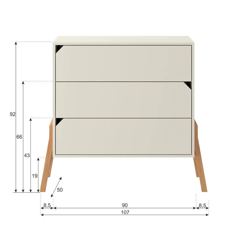 Commode 3 tiroirs Bellamy Lotta Cachemire