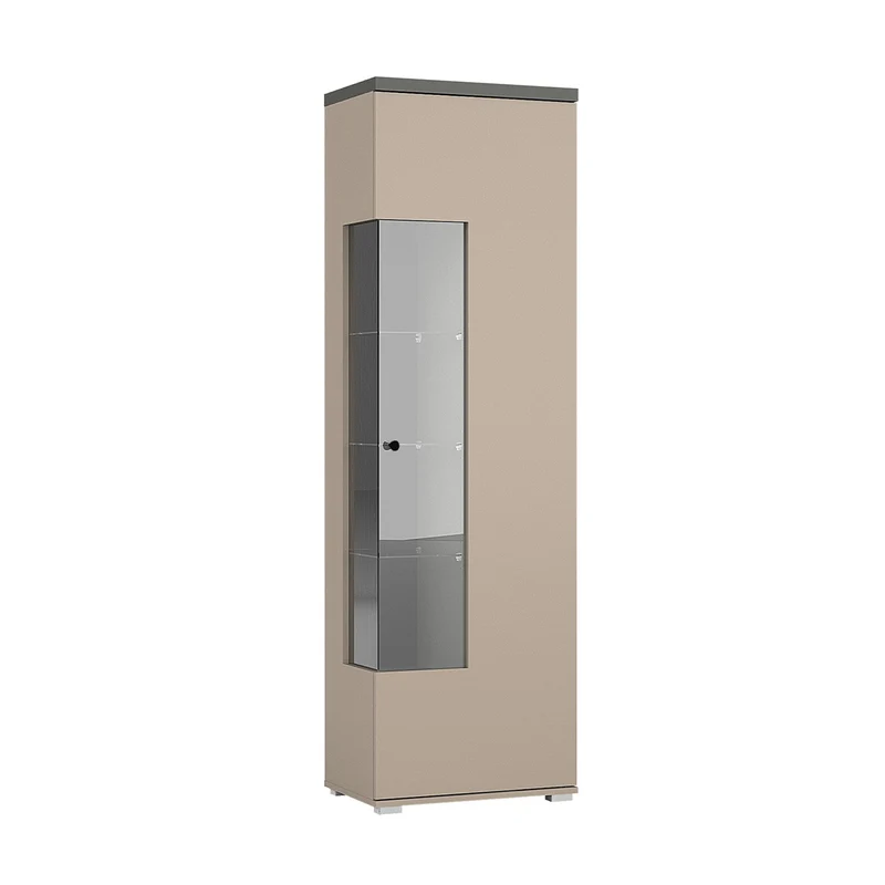 Vitrine 1 porte Opio Taupe et Anthracite