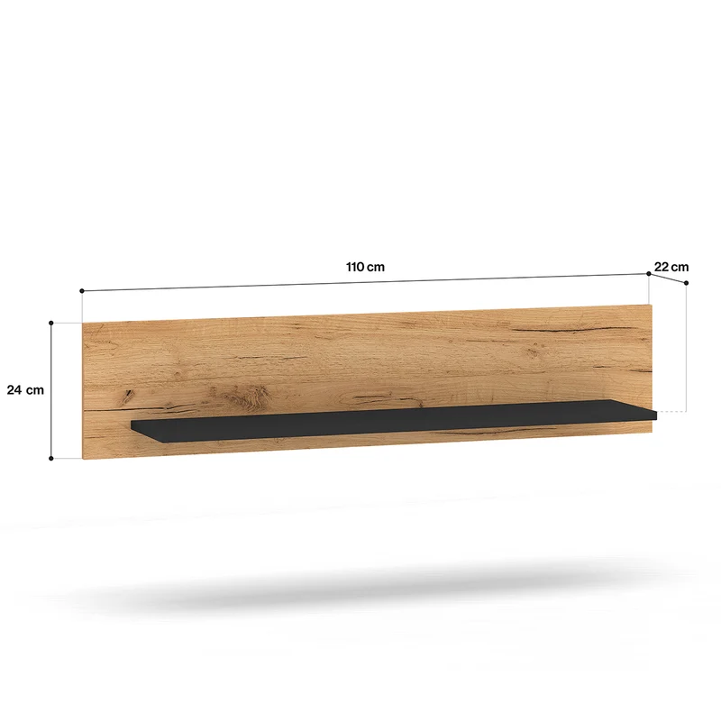 Étagère murale 110cm Solal Bois et Noir