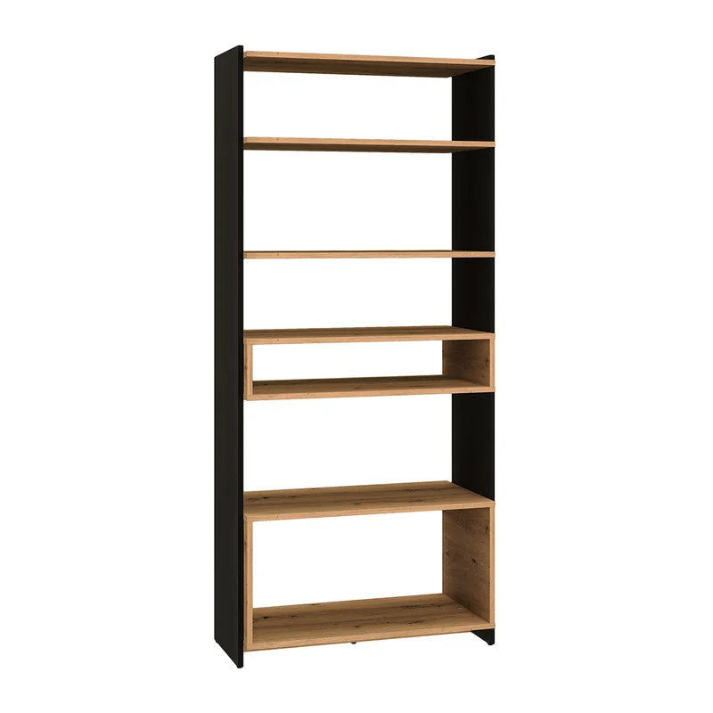 Bibliothèque 7 étagères Tara Bois et Noir