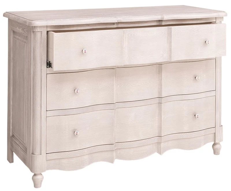 Casa Padrino Barock Landhausstil Kommode mit 3 Schubladen Hellgrau 130 cm