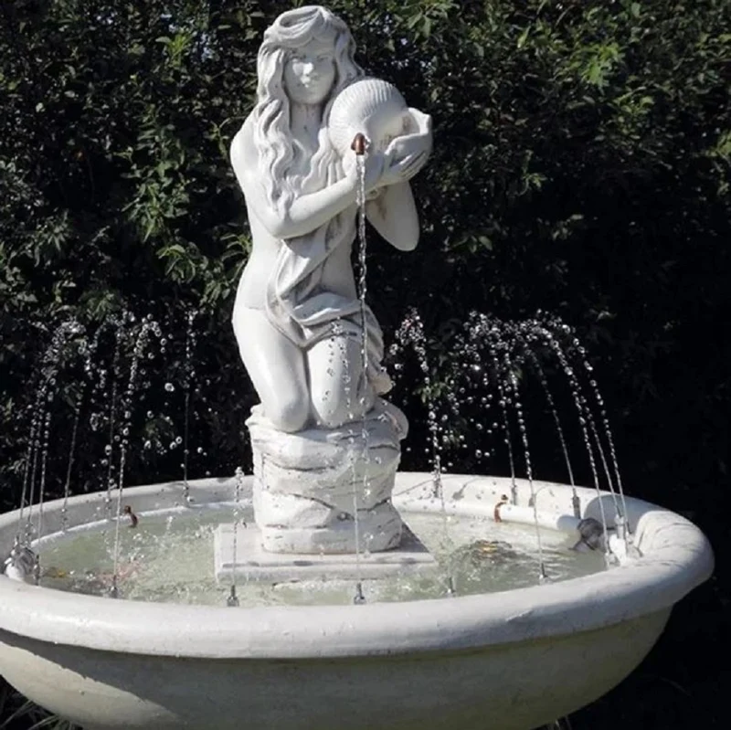 Casa Padrino Barock Springbrunnen Grau Ø 100 x H. 147 cm - Made in Italy