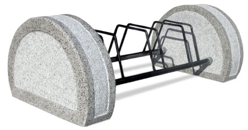 Casa Padrino Beton Metall Fahrradständer Grau / Schwarz 108 cm - Stadt & Park Möbel