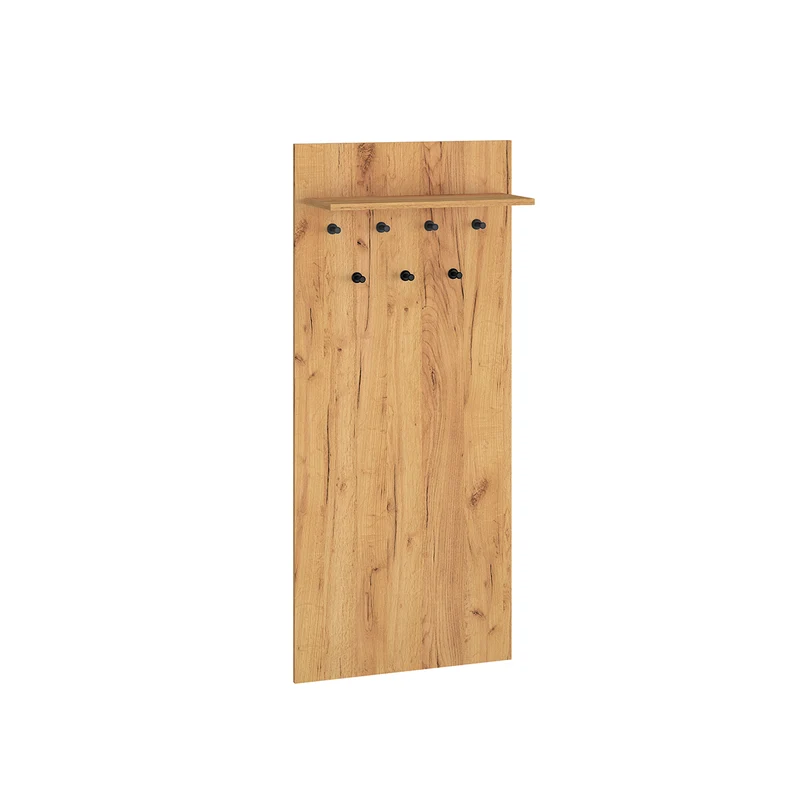 Porte-manteau mural 7 patères 1 étagère Nilo Bois