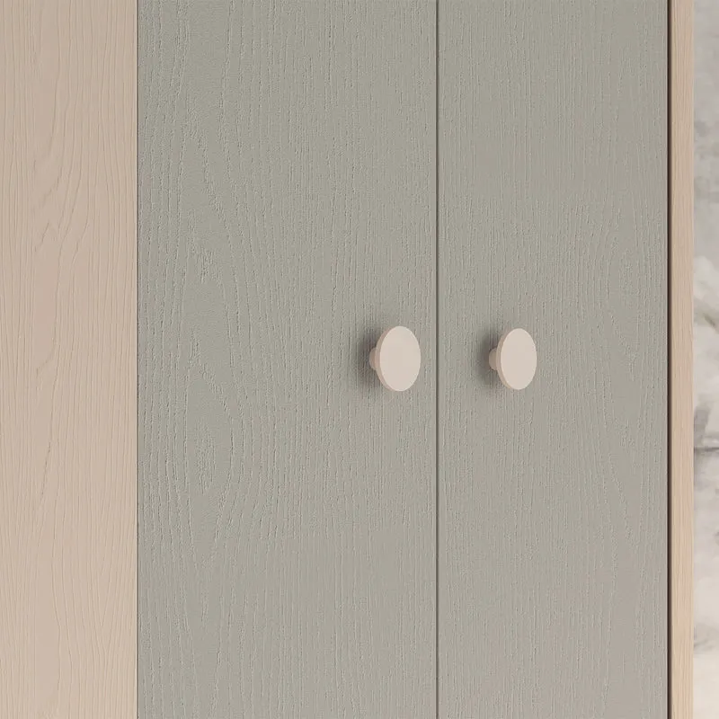 Armoire d'angle 2 portes Alycia Beige et Gris