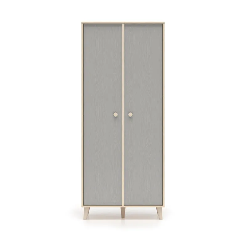 Armoire 2 portes Alycia Beige et Gris