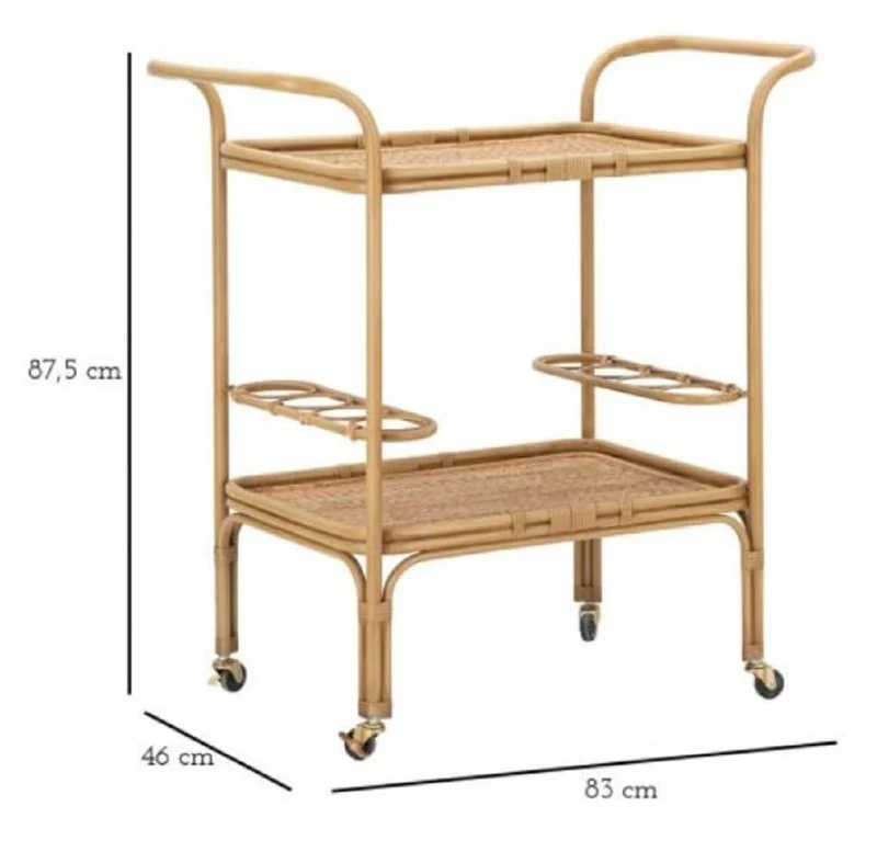 Casa Padrino Luxus Servierwagen Naturfarben - Hotel & Restaurant Accessoires