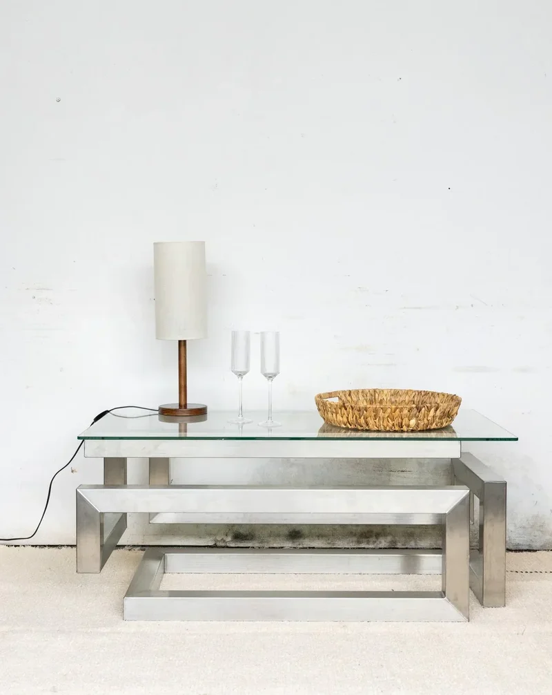 Donna, la table basse métal et verre N°64