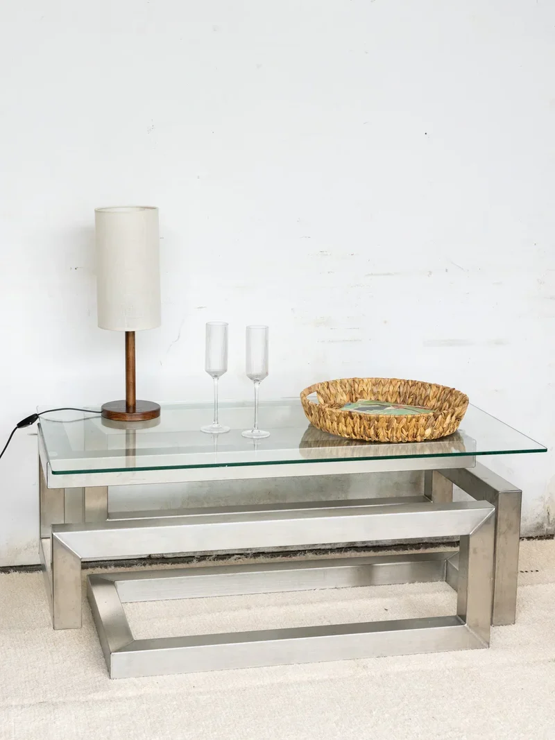 Donna, la table basse métal et verre N°64